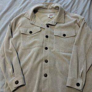 Ci Sono Light Gray Corduroy Shirt Jacket